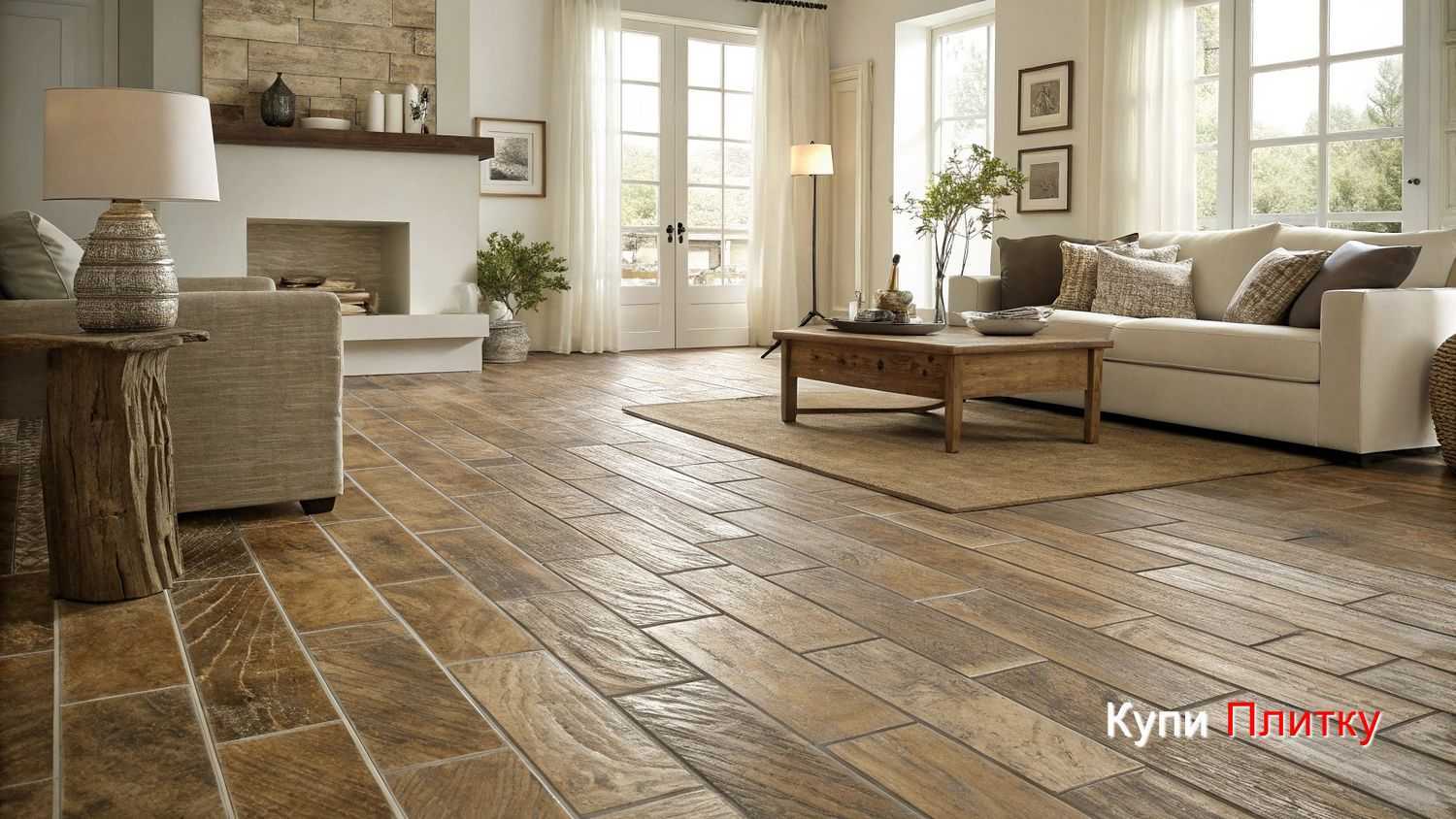 Использование мебели и декора для гармонии с плиткой и кирпичом