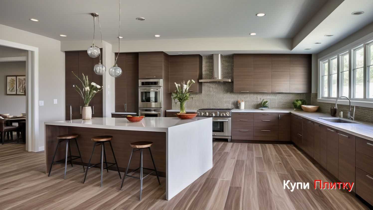 Как выбрать плитку под дерево для кухни с учётом износостойкости