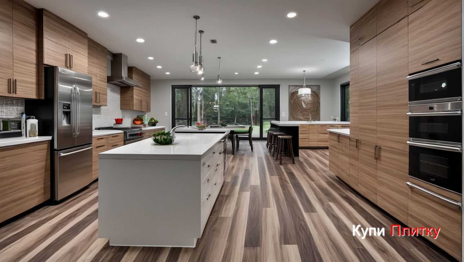 Подбор оттенков плитки под дерево для светлой и тёмной мебели