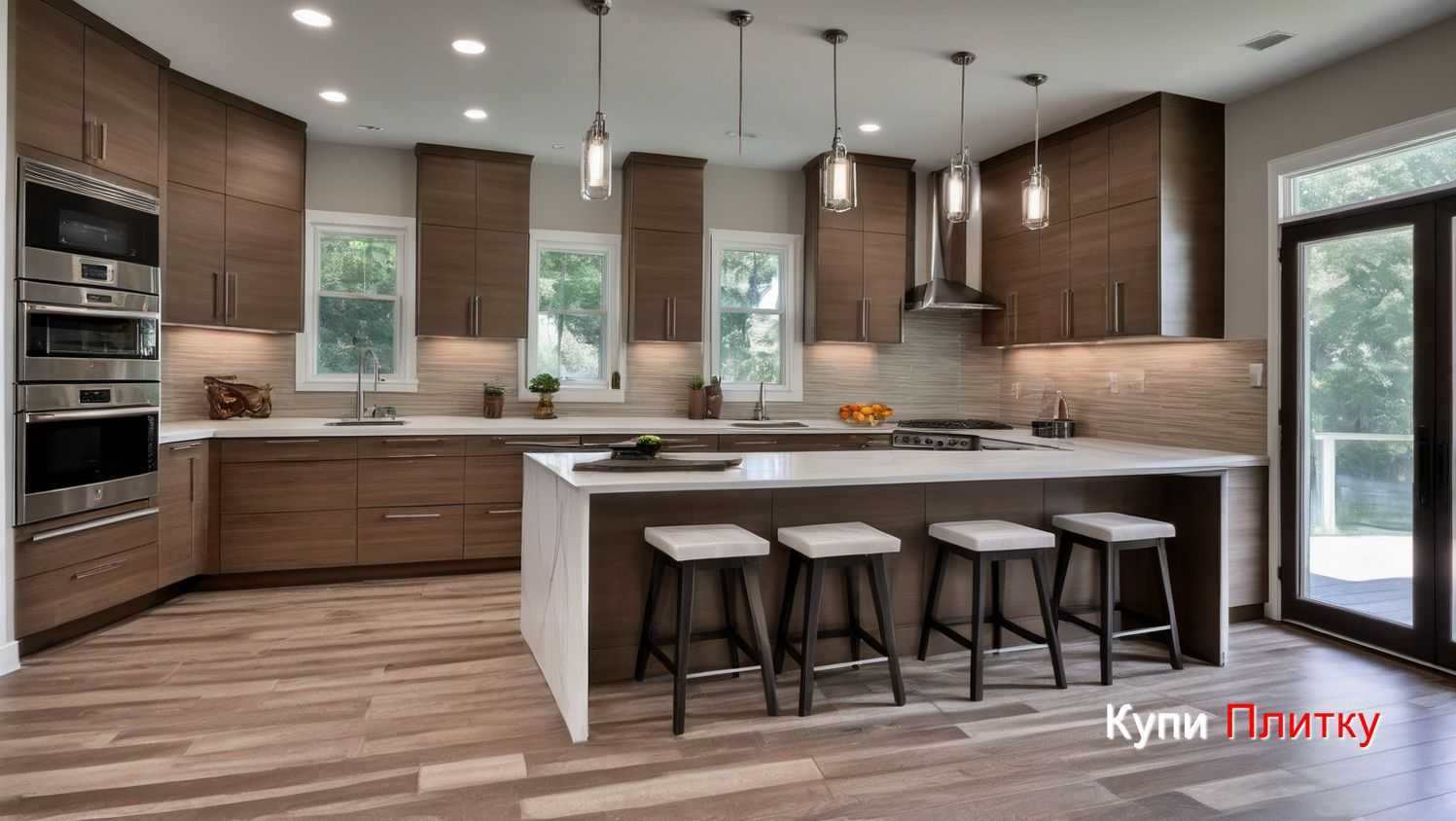 Какая фактура плитки под дерево лучше подходит для кухонного интерьера