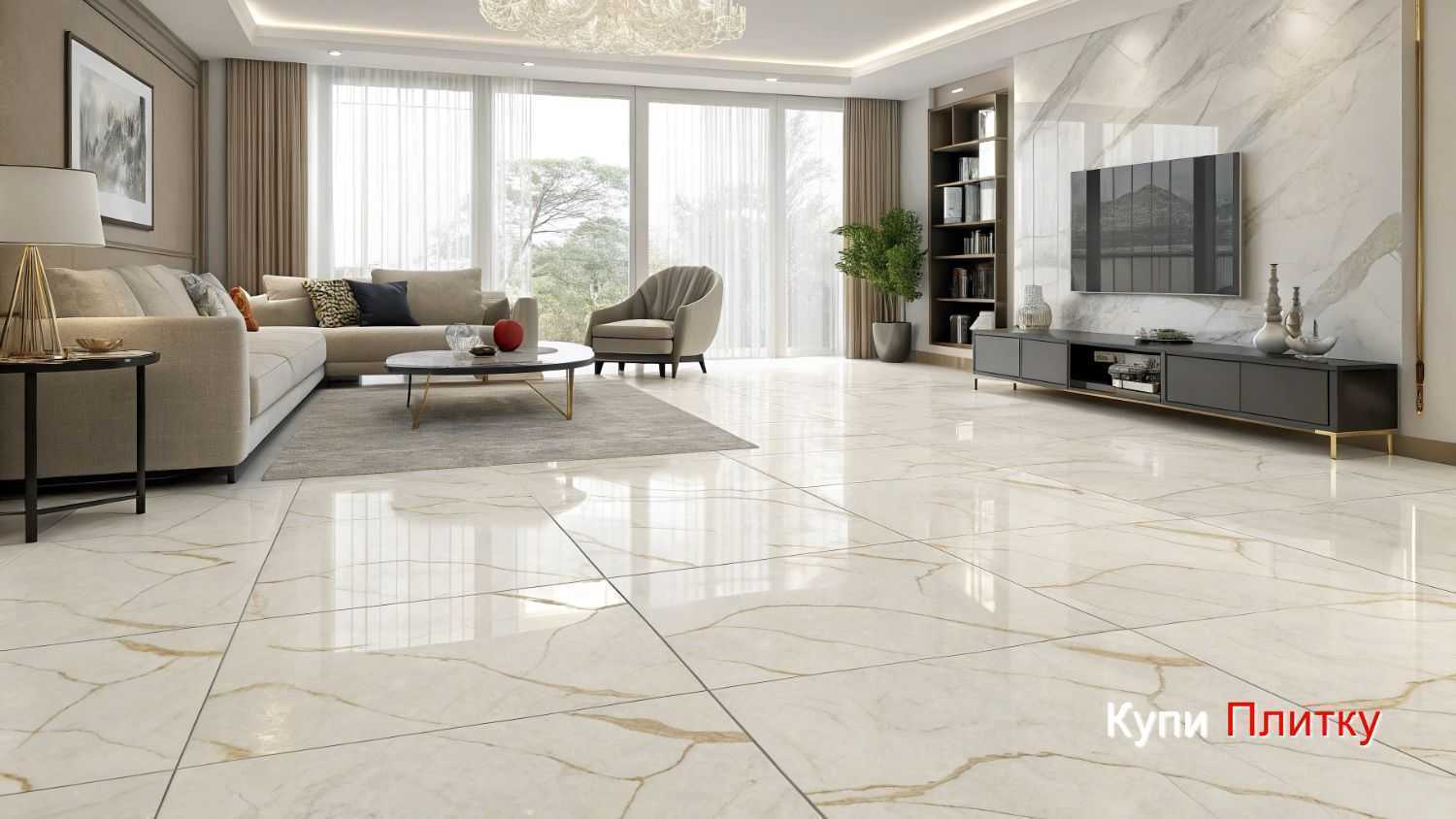 Выбор оттенка мраморной плитки под стиль гостиной