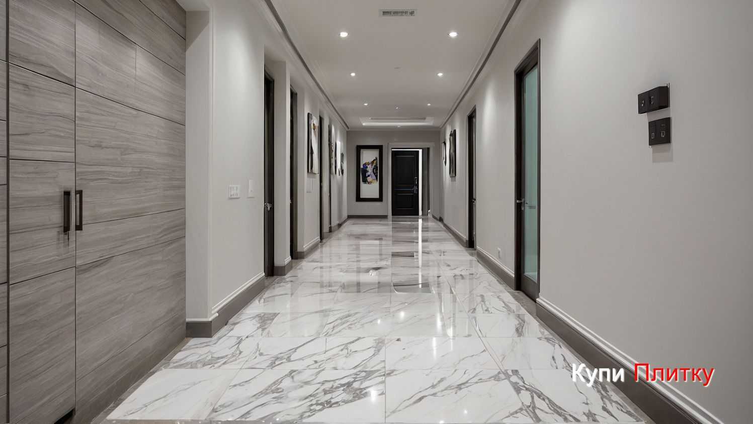 Напольная плитка под мрамор в гостиной: какие форматы визуально расширяют пространство