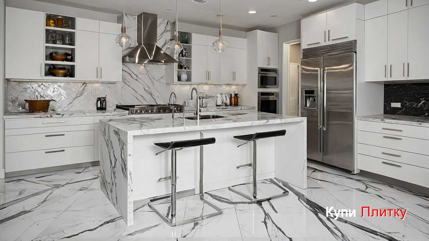 Подбор оттенка серых прожилок под цвет кухонного гарнитура