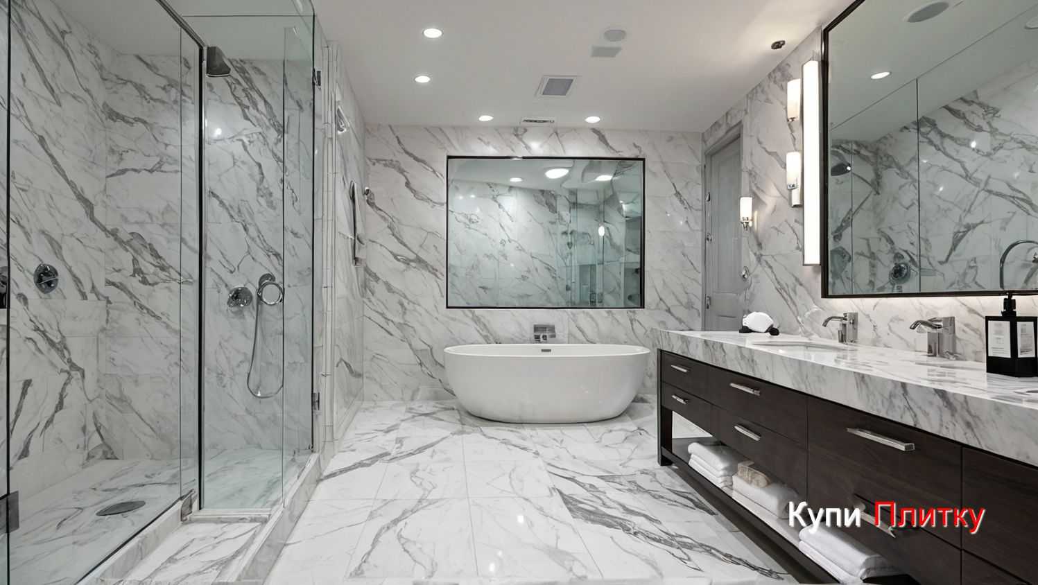 Особенности укладки плитки под мрамор в ванной комнате