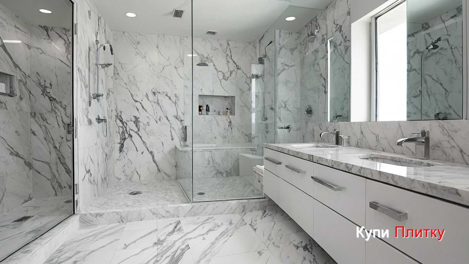 Освещение и отражение света на мраморной плитке