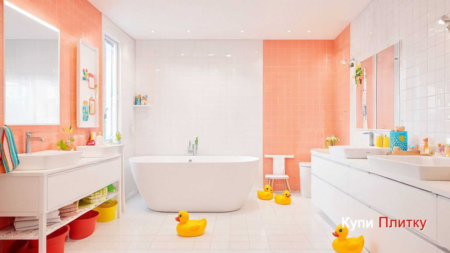 Керамическая плитка в детской ванной: бюджетные решения без потери качества