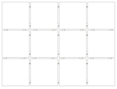 Конфетти белый, полотно 30х40 из 12 частей 9,9х9,9