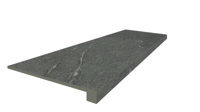 Керамогранит Ступень Фронтальная Лугано Графит 90x33 Натуральный ректифицированный