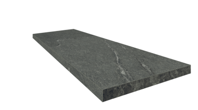 Керамогранит Ступень Угловая Правая Лугано Графит 90x33 Натуральный ректифицированный