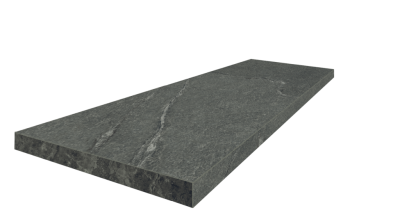 Керамогранит Ступень Угловая Левая Лугано Графит 90x33 Натуральный ректифицированный