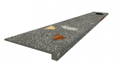 620070002370 Керамогранит Палладио Блэк Ступень Фронтальная 120x33 ColiseumGres