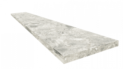 620070002484 Керамогранит Брера Уайт Ступень Угловая левая 120x33 ColiseumGres