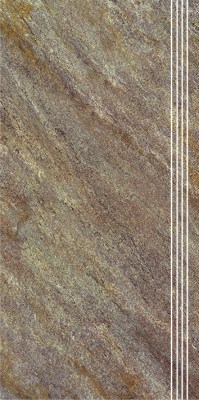 Керамогранит Ступень Кварцит 4 коричневый 60x30 Керамин