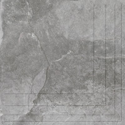 CDB00032960 Клинкерная плитка Ступень угловая Касл-Рок 2У серый 29,8x29,8 Керамин
