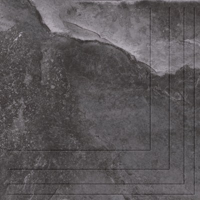 CDB00032962 Клинкерная плитка Ступень угловая Касл-Рок 5У графит 29,8x29,8 Керамин