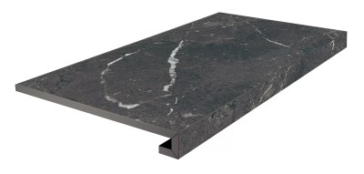 KM6060G0331RGCF Керамогранит Ступень клееная фронтальная Тубкаль чёрный матовый обрезной 60x33x0,9 Kerama Marazzi