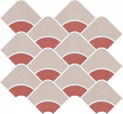KMD2HID010BR Декор Таделакт наборный бежевый светлый, красный матовый обрезной 30x28x0,9 Kerama Marazzi