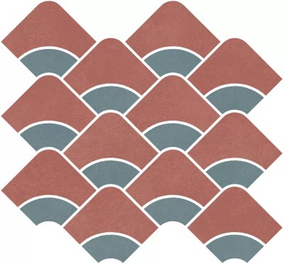 KMD2HID012BR Декор Таделакт наборный красный, бирюзовый матовый обрезной 30x28x0,9 Kerama Marazzi