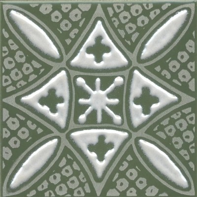 KMD3STA019GN Керамогранит Декор Бахия 2 зелёный глянцевый 9,8x9,8x0,7 Kerama Marazzi