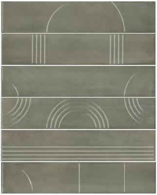 KMP3STA003RN6X Панно Мажорель зелёный глянцевый (из 6 частей 28,5x6) 36x28,5x1 Kerama Marazzi