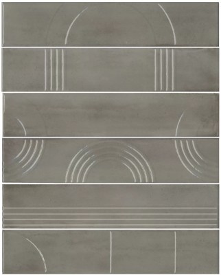 KMP3STA004RN6X Панно Мажорель серый глянцевый (из 6 частей 28,5x6) 36x28,5x1 Kerama Marazzi