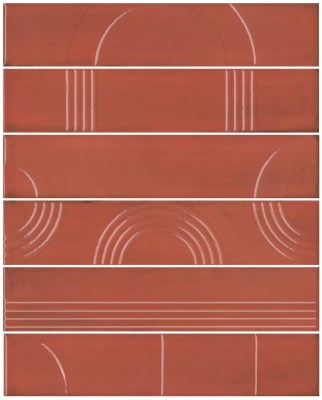 KMP3STA005RN6X Панно Мажорель красный глянцевый (из 6 частей 6х28,5) 36x28,5x1 Kerama Marazzi