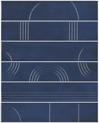 KMP3STA007RN6X Панно Мажорель синий тёмный глянцевый (из 6 частей 28,5x6) 36x28,5x1 Kerama Marazzi