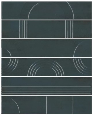 KMP3STA008RN6X Панно Мажорель зелёный тёмный глянцевый (из 6 частей 28,5x6) 36x28,5x1 Kerama Marazzi