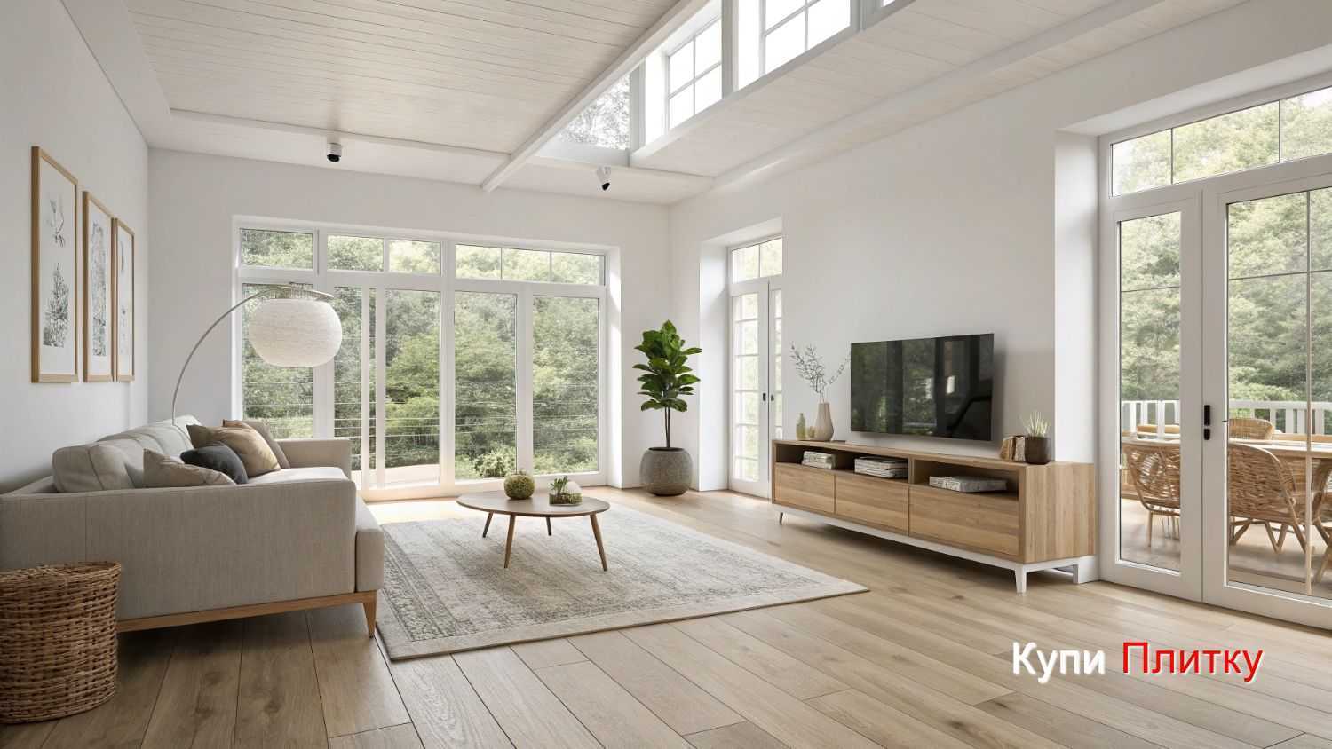 Керамогранит под дерево в гостиной: какие ошибки допускают при укладке