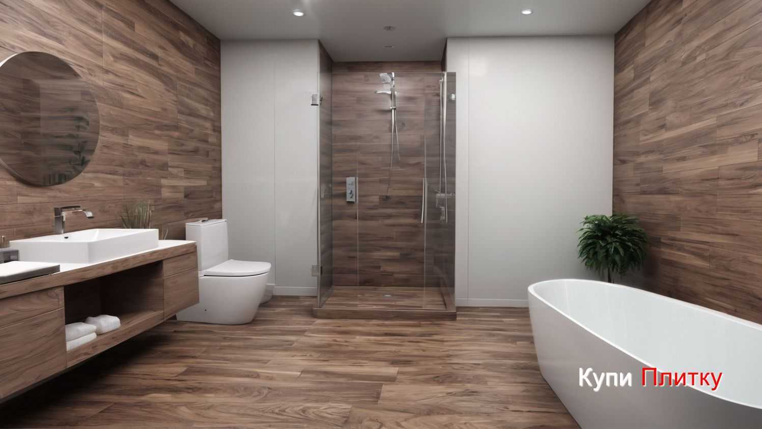 Керамогранит под дерево в ванной комнате: уход и чистка
