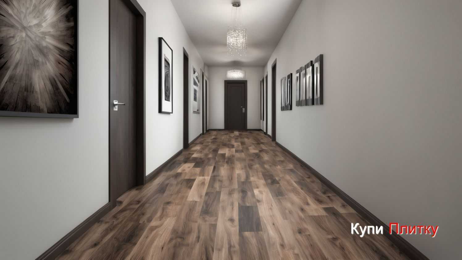 Напольная плитка под дерево в коридоре: идеи для узких помещений