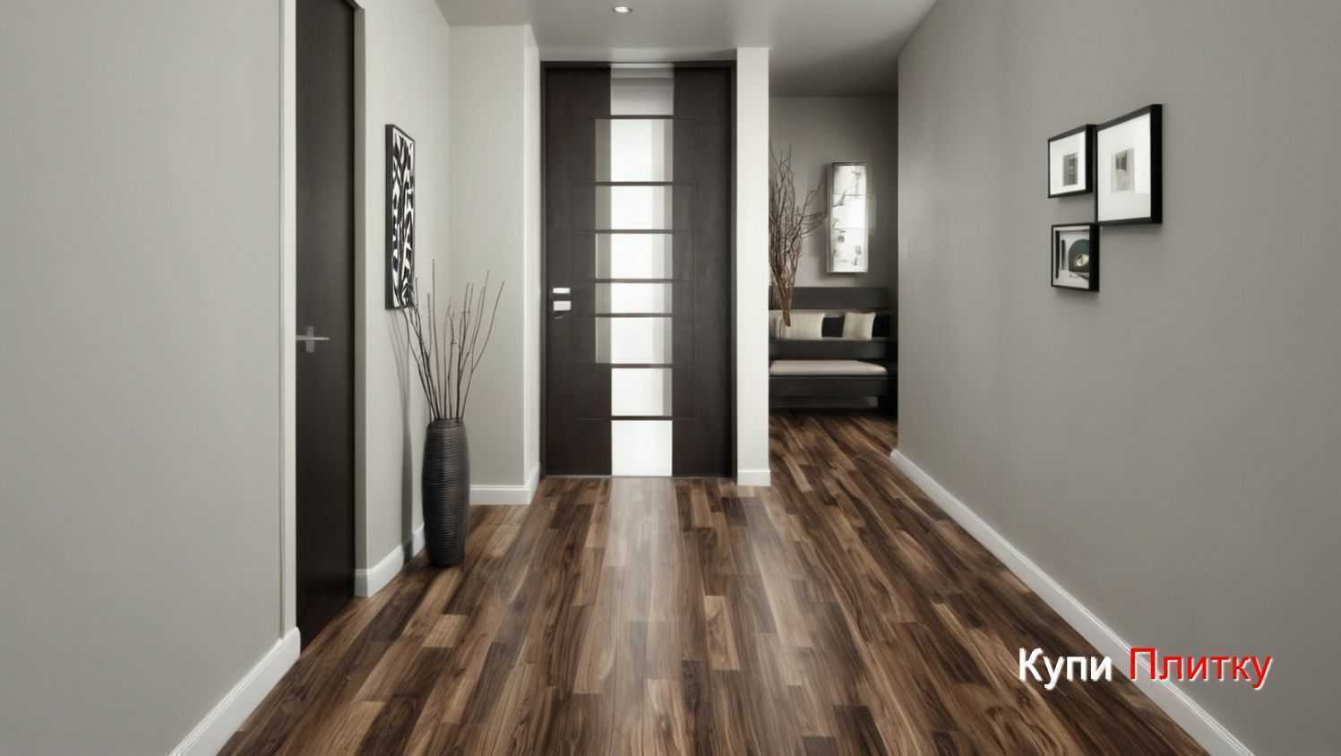 Керамогранит под дерево в коридоре: как выбрать под тёплые тона стен