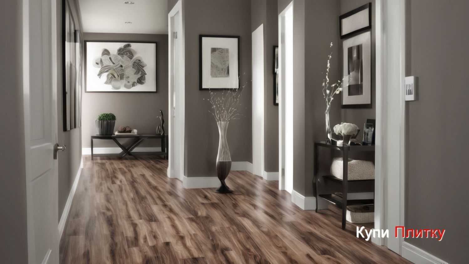 Плитка под дерево в коридоре: как ухаживать за покрытием