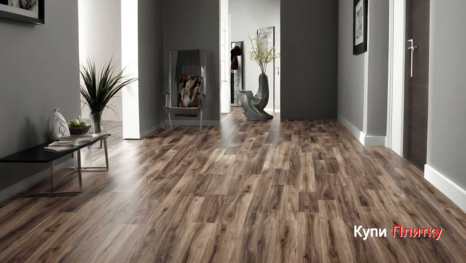 Напольная плитка под дерево в коридоре - бюджетные и премиум решения