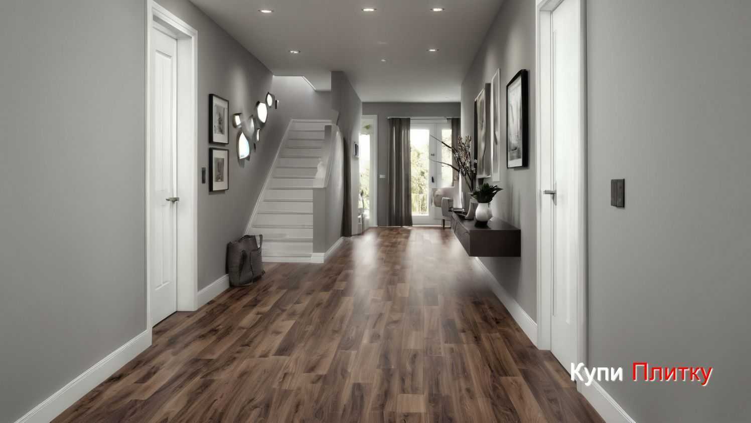 Керамогранит под дерево в коридоре: секреты теплого пола