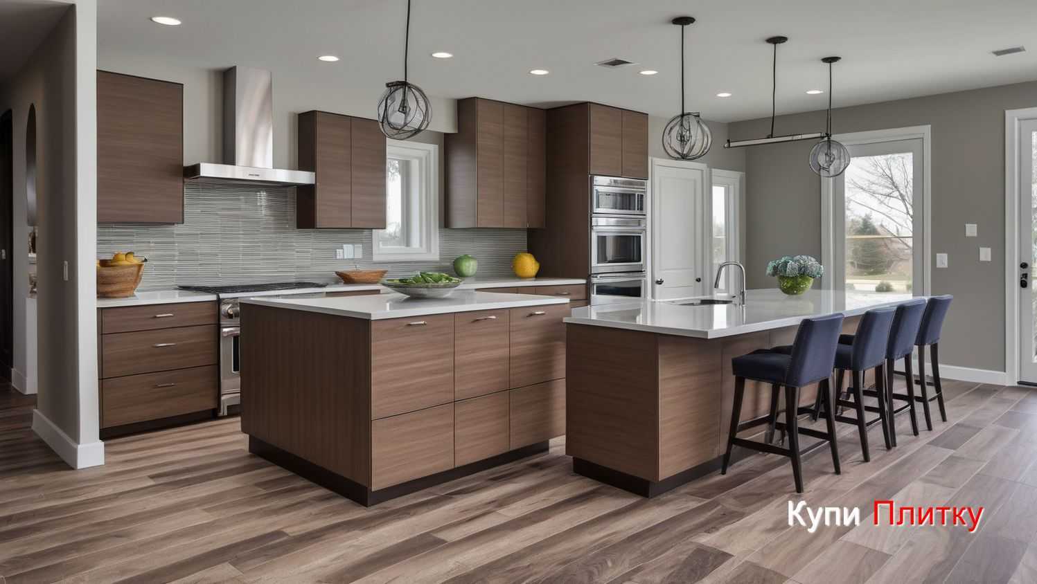 Плитка под дерево на кухне: советы по подбору затирки