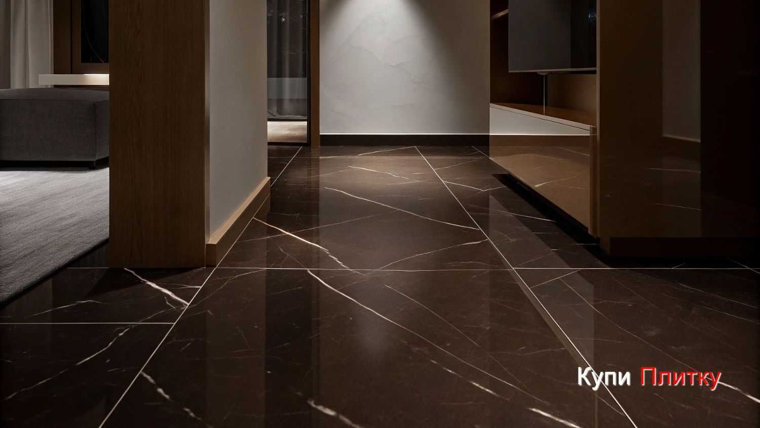 Напольная плитка под мрамор в гостиной: как рассчитать количество материала