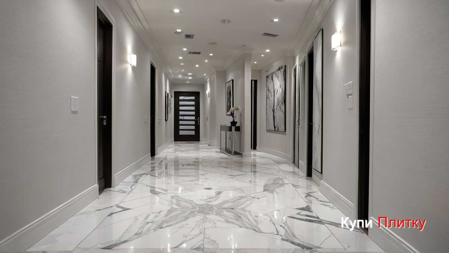 Напольный керамогранит под мрамор в гостиной - плюсы и минусы