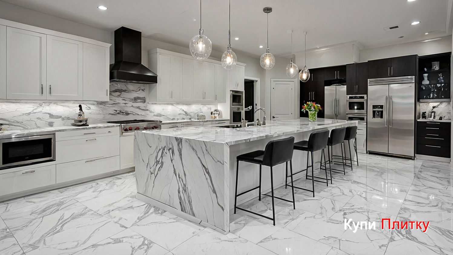 Как избежать скольжения на плитке под мрамор на кухне