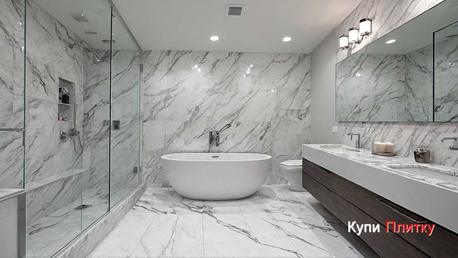 Плитка под мрамор в ванной: как выбрать под винтажный интерьер