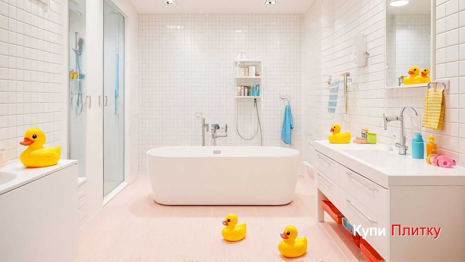 Керамическая плитка в детской ванной: популярные форматы и размеры плитки